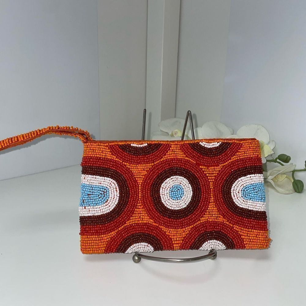 Colorful Retro Beaded Clutch